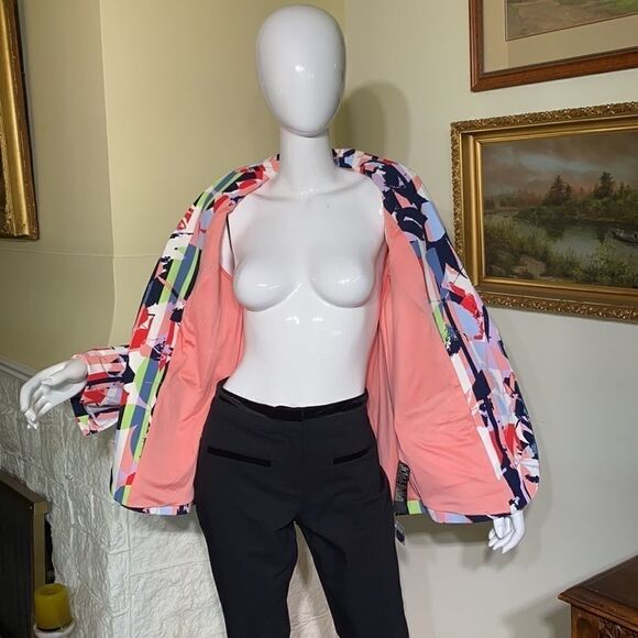 NWT DG2 Diane Gilman Fitted Single Breasted Multi Coloured Jacket - Picture 12 of 16